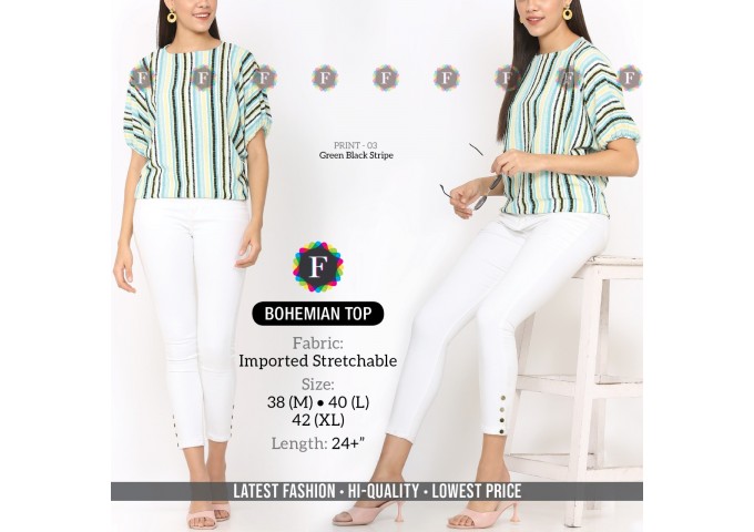 Stretchable Imported Bubble Textured Bohemian Tops 2
