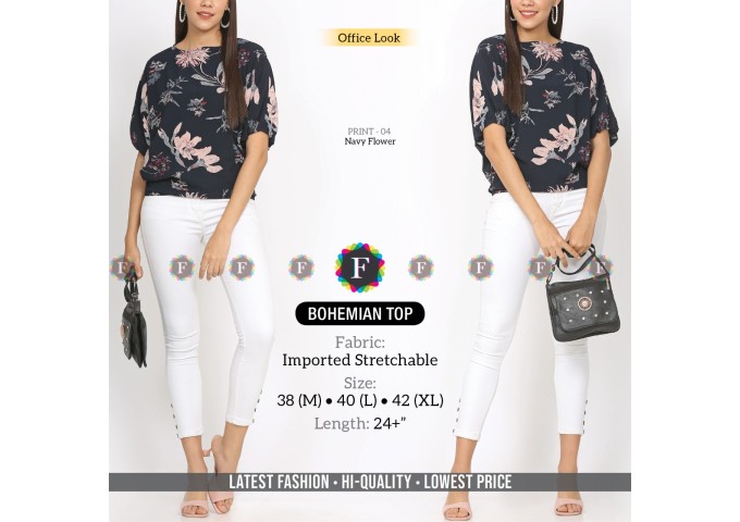 Stretchable Imported Bubble Textured Bohemian Tops 6