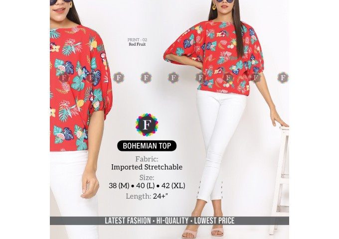 Stretchable Imported Bubble Textured Bohemian Tops 6