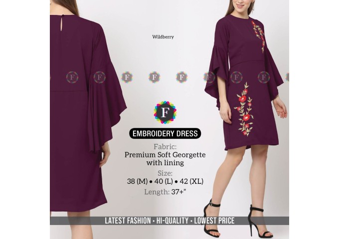 Embroidery Dress Premium Soft Georgette with Lining 2