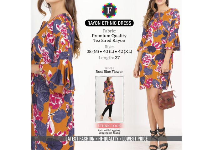 Rayon Ethenic Dress Premium Quality Textured Rayon 6