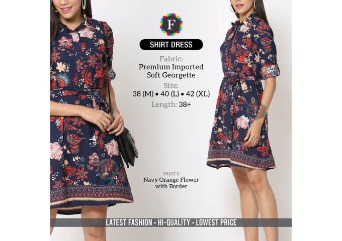 Premium Imported Soft Georgette Shirt Dress 1