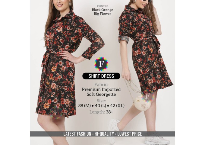 Premium Imported Soft Georgette Shirt Dress 3