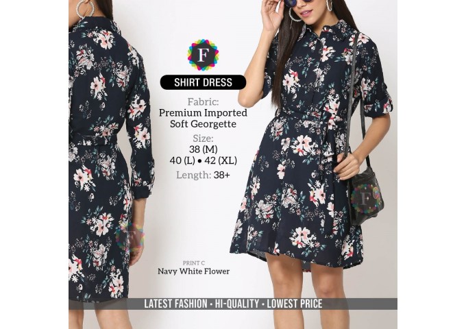 Premium Imported Soft Georgette Shirt Dress 7