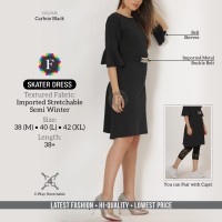 Skater Dress Imported Stretchable with Texture 3