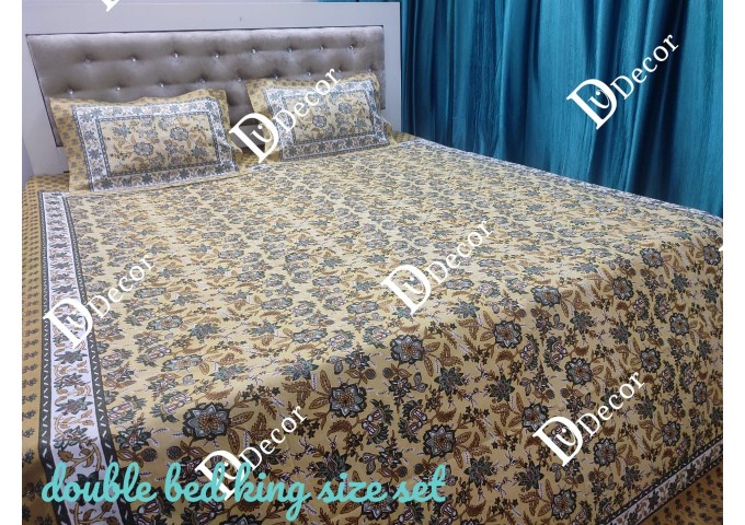 Dv Décor Products King Size ONE DOUBLE BED SHEET WITH TWO PILLOW COVERS 3