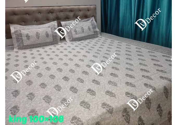 Dv Décor Products King Size ONE DOUBLE BED SHEET WITH TWO PILLOW COVERS 7