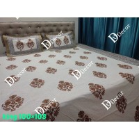 Dv Décor Products King Size ONE DOUBLE BED SHEET WITH TWO PILLOW COVERS 12