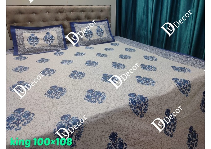 Dv Décor Products King Size ONE DOUBLE BED SHEET WITH TWO PILLOW COVERS 13