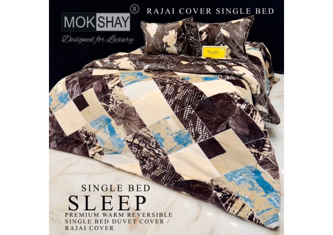  MOKSHAY  DESIGNED FOR LUXURY  1 SINGLE BED REVERSIBLE SUPERWARM COZY ZIPPER DUVET COVER|RAJAI COVER |DOUBLE PLY BLANKET 11