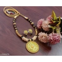 Silk thread Pendent Necklace and Earing 5