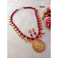 Silk thread Pendent Necklace and Earing 9