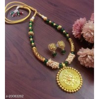 Silk thread Pendent Necklace and Earing 11