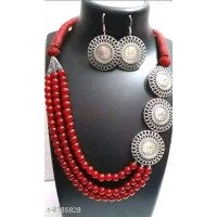 Original Elegant Gold Plated and Beads Metal Jewelry Set 1