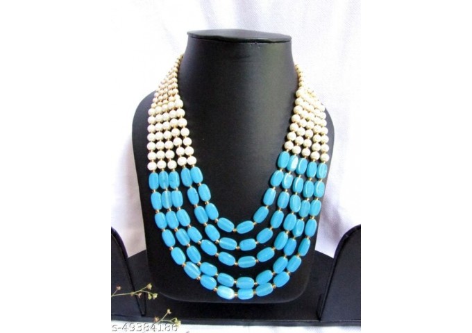 Original Elegant Gold Plated and Beads Metal Jewelry Set 9