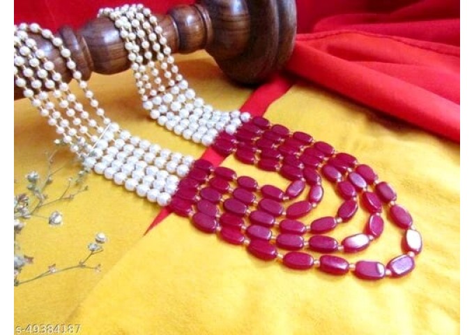 Original Elegant Gold Plated and Beads Metal Jewelry Set 20
