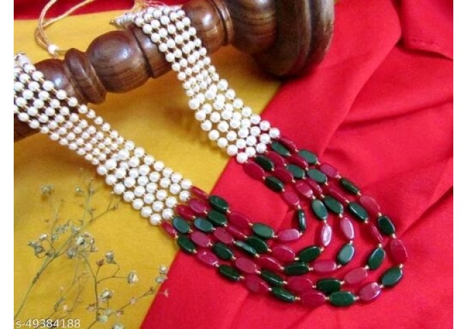 Original Elegant Gold Plated and Beads Metal Jewelry Set 22
