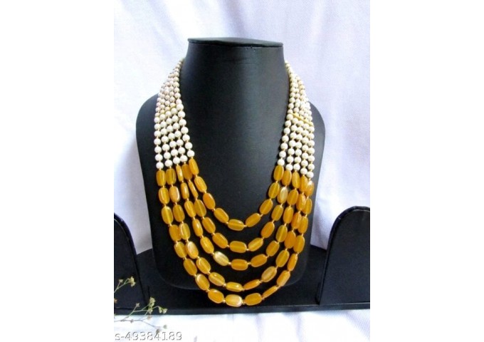 Original Elegant Gold Plated and Beads Metal Jewelry Set 29