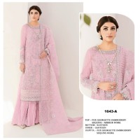 DN 1643  Heavy Fox Georgette With Heavy Embroidery Sequence Work Suit Pink