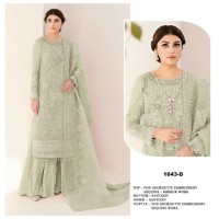 DN 1643  Heavy Fox Georgette With Heavy Embroidery Sequence Work Suit Light Green