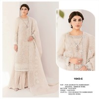 DN 1643  Heavy Fox Georgette With Heavy Embroidery Sequence Work Suit 