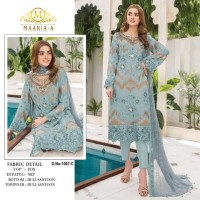 Maaria A DN 1067 Heavy Fox Georgette Suit with Embroidery Sequence Work Sky Blue