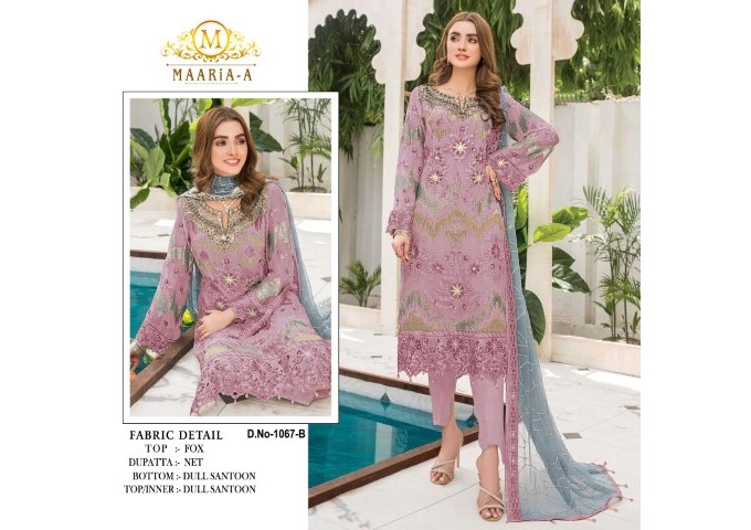 Maaria A DN 1067 Heavy Fox Georgette Suit with Embroidery Sequence Work Purple