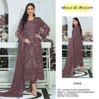 DN 1525 Heavy Faux Georgette with 3mm Sequence Embroidered work & khatli work Suit Plazzo Purple 3