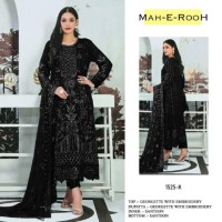 DN 1525 Heavy Faux Georgette with 3mm Sequence Embroidered work & khatli work Suit Plazzo Black