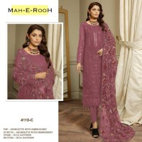 Mah E Room DN 4110 Heavy Faux Georgette with 3mm Sequence Embroidered work & khatli work Suit Plazzo 