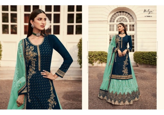 LT Fabrics Nitya Gharara Style Salwar Kameez Green