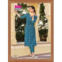 Sangini Vol 1 Heavy Rayon Print kurti pant Dupptta Sequence With Embroidery Work Sky Blue