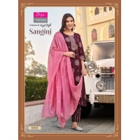 Sangini Vol 1 Heavy Rayon Print kurti pant Dupptta Sequence With Embroidery Work Pink|Purple