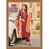 Sangini Vol 1 Heavy Rayon Print kurti pant Dupptta Sequence With Embroidery Work 