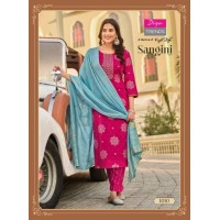Sangini Vol 1 Heavy Rayon Print kurti pant Dupptta Sequence With Embroidery Work Pink|Blue