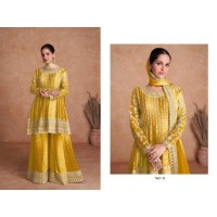 Gulkayra Designer Vaani heavy Real chinon With Embroidery sequence work Salwar Kameez Suit Yellow
