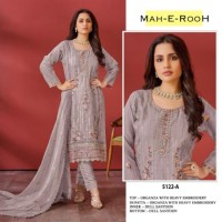 Mah E Rooh DN 5122 Organza Heavy Faux Georgette with 3mm Sequence Embroidered work & khatli work Suit Plazzo Purple