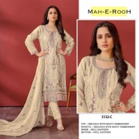 Mah E Rooh DN 5122 Organza Heavy Faux Georgette with 3mm Sequence Embroidered work & khatli work Suit Plazzo