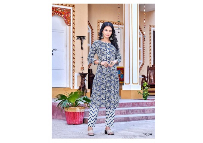 Cotton Vol 4 Summer Special Fancy Kurti with Bottom Grey