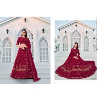 Fashion Embroidered Semi Stitched Lehenga Choli Collection Dark Red