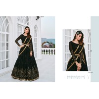 Fashion Embroidered Semi Stitched Lehenga Choli Collection Black|Silk