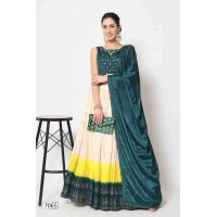 Exclusive Bridal Thread Embroidered Semi Stitched Lehenga Choli Collection Green|Yellow