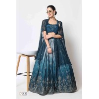 Exclusive Bridal Thread Embroidered Semi Stitched Lehenga Choli Collection Dark Blue