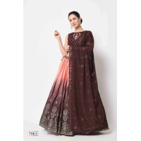 Exclusive Bridal Thread Embroidered Semi Stitched Lehenga Choli Collection Dark Brown