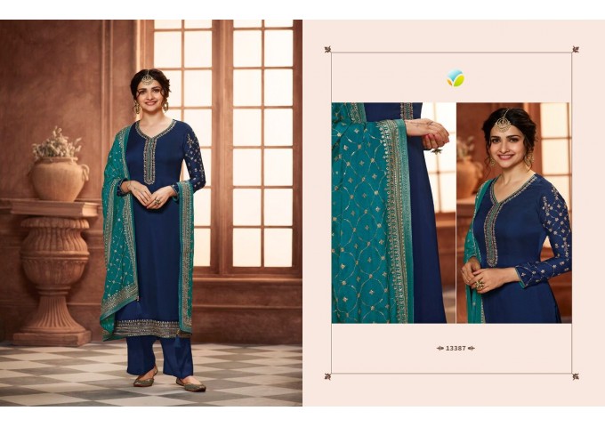 Vinay Kaseesh Satin With Embroidery Work suit Dark Green