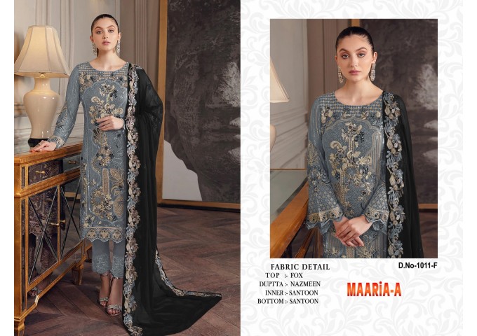 MAARiA-A Present Heavy Najneen with Embroidery Work With Less With Latkan Suit Black