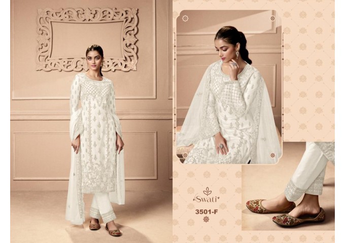 Designer Swagat Swati Salwar Suit White