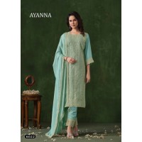 Vipul fashion Ayanna Fashionable Embroidery sequence work Salwar Suits Shine Blue