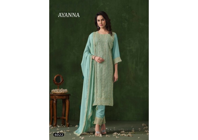 Vipul fashion Ayanna Fashionable Embroidery sequence work Salwar Suits Shine Blue