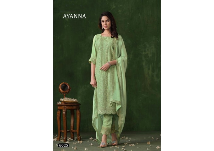 Vipul fashion Ayanna Fashionable Embroidery sequence work Salwar Suits Green 2
